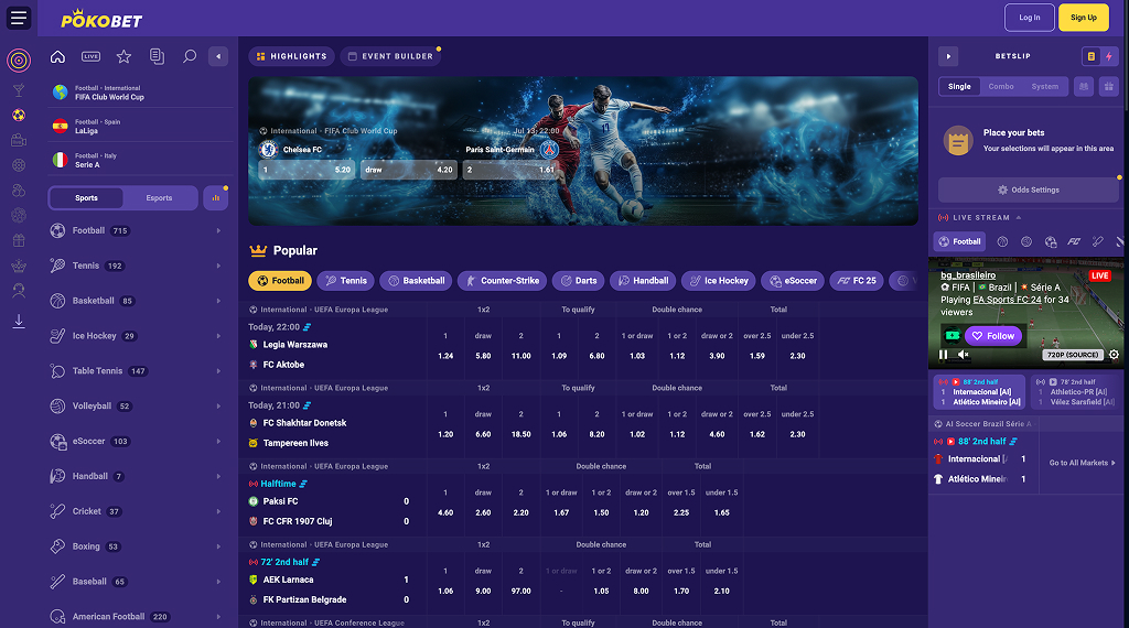 PokoBet Casino Sports Betting